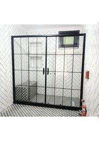 Resim Teknesiz Cam Duşakabin 2 Sabit 2 Sürgülü Karolaj Desenli Kd112 Siyah 