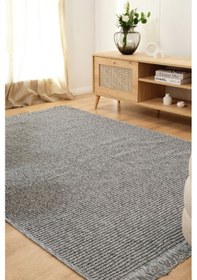 Resim Kaşmir Halı Kilim/jüt Assos V2 Gri 80x300 Cm 1gri 