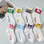 Resim 8 Çift Sanrio Hello Kitty Kuromi Cinnamoroll Karikatür Anime Çoraplar - Renkli Karakter Tasarımı, Dayanıklı Polyester Karışım, Makinede Yıkanabilir, Üniseks Sokak Modası için Noel ve Cadılar Bayramı Hediyesi, Günlük Kullanım Çorapları | Yenilikçi Çoraplar | Makinede Yıkanabilir Çoraplar 