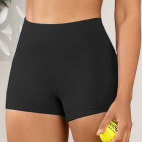 Resim Bahar ve Yaz için Düz Renkli Yoga Şortları, Rahat Fitness ve Koşu için Mükemmel. 