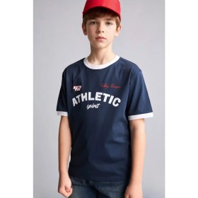 Resim DeFacto New Regular Fit Bisiklet Yaka Baskılı Kısa Kollu Tişört Erkek Çocuk H8071A826HS 