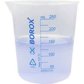 Resim Borox Plastik Beher 250 ML Ölçü Kabı Mavi Skala 