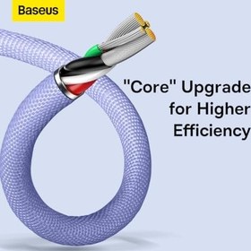 Resim Baseus Crystal Shine, 2.4 A USB-A & Lightning Data ve Şarj Kablosu, 1.2 Metre, Mor, ‎CAJY000005 