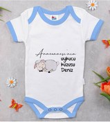 Resim Bitmeyenkartus Bk Kids Kişiye Özel Mavi Bebek Body Zıbın - Model 89 