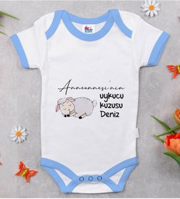Resim Bitmeyenkartus Bk Kids Kişiye Özel Mavi Bebek Body Zıbın - Model 89 