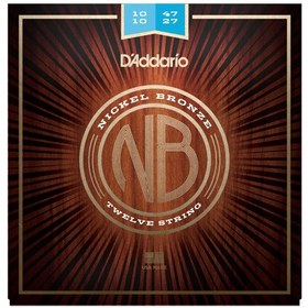 Resim D'Addario NB1047-12 Nikel Bronz 12 Telli Akustik Gitar Teli (1047-12) 