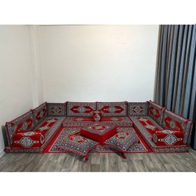 Resim Coton Şark Köşesi Saraylı Desen Minder Takımı 18 Parça 