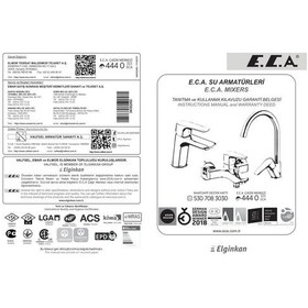 Resim Eca Quadrille Tek Gövde Mutfak Eviye Bataryası 102108488 Eca 