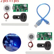 Resim DIY Kuluçka Deneyi Ekipmanı için 2 Adet USB Nemlendirici Modülü 5V USB Püskürtme Modülü Atomizer Devre Kartı + 1 Adet Mikro USB Kablosu 