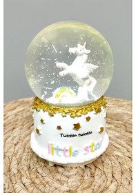 Resim Unicorn Pilli Müzikli Işıklı Kar Küresi Orta Boy 