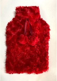 Resim Sıcak Su Torbası Kırmızı Renkli,Ponponlu Termofor 26x17x2cm 1 Lit 