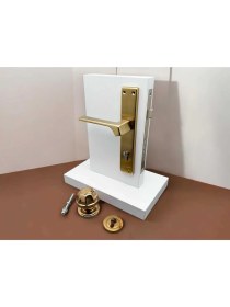 Resim Koldoor Zey Mat Altın Çelik Kapı Kolu Sol Basar + Kapı Tokmağı Kilit Hariçtir 