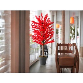 Resim 150 Cm Kırmızı Bahar Dalı Ağacı Yeşil 