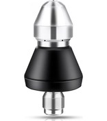 Resim Dofolink Stainless Steel 1/4 Hızlı Bağlantılı Yüksek Basınçlı Boru Temizleme Aleti - 1 Ön 6 Arka Fıçı, Tıkanıklıkları Açma Ve Etkili Temizleme 