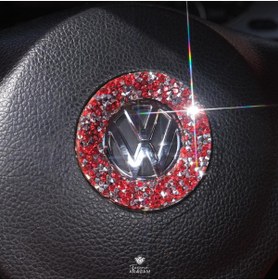 Resim TASARIM ARABAM ATİKE ELİF AKIN Kırmızı Volkswagen Araçlarla Uyumlu Direksiyon Taşı 