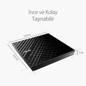 Resim Asus Sdrw-08d2s-u 24x Okuma/8x Yazma Usb Slım Dvd-rw Siyah-191968 