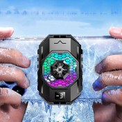 Resim Gaming Telefon Sessiz Hava Soğutma Fan Derece Gösterge 2 Kademe Radyatör Sessiz Fan Telefon Soğutucu 