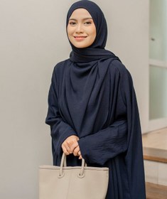 Resim Hasna Tesettür Duha Siyah 3’lü Abaya Tesettür Takım Etek Tunik Ve Şal 