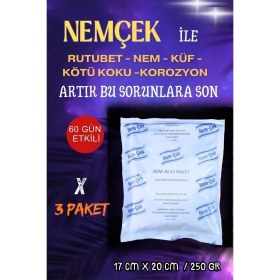 Resim Nemtut Lojistik Nemçek Nem Alıcı Rutubet Giderici Önleyici Korozyon Önleyici Koku Giderici 750 gr 3 Paket 