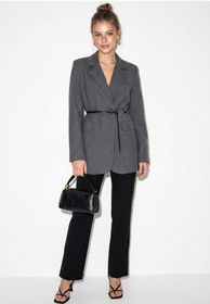 Resim Bianco Lucci Kadın Astarlı Garni Kol Detaylı Kemerli Blazer Ceket 8146 60286139 