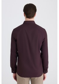Resim Twn Slim Fit Mürdüm Düz Gömlek 5ef02ad10288m Mrd 
