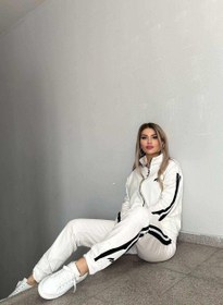 Resim MiMi Moda Kadın Eşofman Takımı Fermuarlı Spor Eşofman Takımı Nakışlı 2 Iplik Likr - bordo / L 