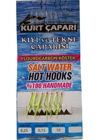 Resim Kurt Çapari 10 Numara 7 İğneli Açık Yeşil Kırçıllı 0.25 Beden 0.15 Kısa Köstek Standart 