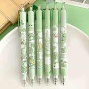 Resim 6 Adet Sevimli Kawaii Kurbağa Tasarımlı Jel Kalemi - 0.5mm İnce Uçlu, Geri Çekilebilir Siyah Mürekkep, Canlı Yeşil Renklerde Eğlenceli Karikatür Kurbağalar ve Bulutlar, Okul, Ofis ve Yaratıcı Yazım İçin Mükemmel, Yaratıcı Yazım Araçları | Şirin Kalem Stili | Dekoratif Kalemler 