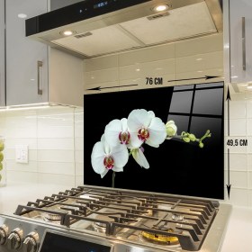 Resim Decorita Zarif Orkide | Cam Ocak Arkası Koruyucu | 