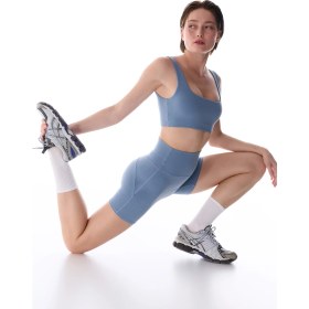 Resim Penti LYCRA Mavi Cream Hafif Destek Kare Yaka Çıkarılabilir Pedli Spor Sütyeni 
