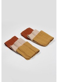 Resim Bistyle 6 Lı Müslin Mendil 20x20 Cm 90106 Kiremit Bej Hardal Bej - Kiremit 