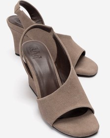 Resim LuviShoes ZYRA Vizon Süet Kadın Dolgu Topuklu Ayakkabı 