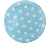 Resim Tabak Karton Puantiyeli Mavi 23 Cm (8 Adet) 