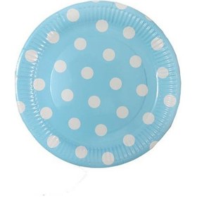 Resim Tabak Karton Puantiyeli Mavi 23 Cm (8 Adet) 