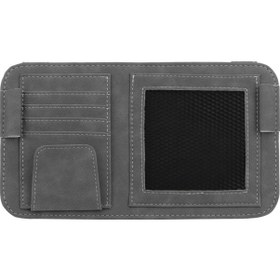 Resim Araba Güneşi Vizörü Fatura Tutucu Gözlük Klipsli Depolama Çantası Gri 1 Adet 