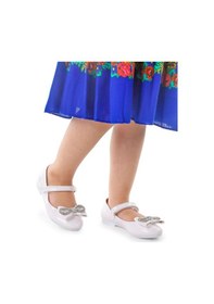 Resim Kiko Kids Papyon Taşlı Cırtlı Kız Çocuk Babet Ayakkabı 254 Rugan Beyaz 001 