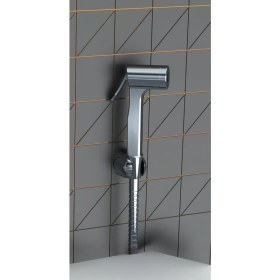 Resim İz Yapı Consolatus El Tahareti– Krom | Paslanmaz Çelik Hortumlu | Duvar Askılı | Shut-Off 