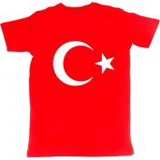 Resim Modatime Ayyıldız Baskılı Tişört Kırmızı 
