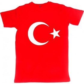 Resim Modatime Ayyıldız Baskılı Tişört Kırmızı 