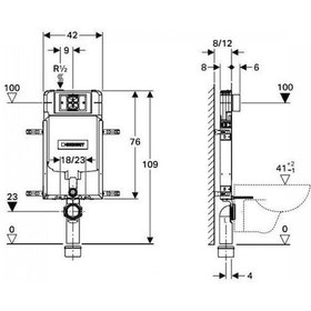 Resim Geberit Alpha Gömme Rezervuar Seti - 2 Beyaz - Krom 