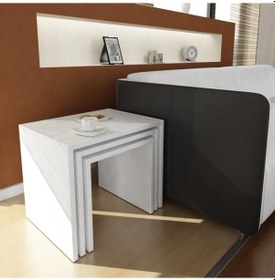 Resim Dekorister Zariel Zigon Sehpa Beyaz 