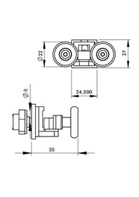 Resim Ayrıntıshop Duşakabin Metal Tekerlek 24mm 1 Adet Krom 
