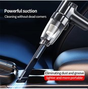 Resim Turcoshop11 Oudemu Siyah 3kpa Güçlü Emişli Şarjlı Araç El Süpürgesi 12v Oto Elektrikli 