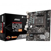 Resim MSI B450M-A Pro Max AM4 DDR4 3466/OC DVI HDMI M.2 USB3.2 mATX Ana Kart 