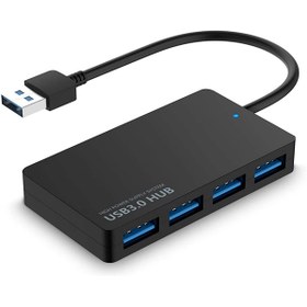 Resim aogo Usb 3.0 Hub 4 Port 3.0 Usb Çoklayıcı Ultra Ince Slim Usb Çoklayıcı Güç Bağlantı Noktalı 