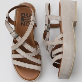 Resim Bueno Shoes Bej Süet Kadın Dolgu Topuklu Sandalet 01wu6006 
