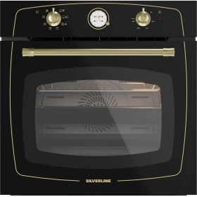 Resim Silverline RS6507B01 60 cm Rustik Siyah Fırın 