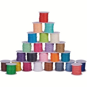 Resim 1mm Çok Renkli Mum İpliği 10m Rulo Çin Düğüm Bilezik Kolye Takı Yapımı için Uygun 