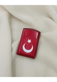 Resim Çakmak Metal Gazlı Doldurulabilir Ay Yıldız Çakmak 