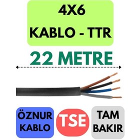 Resim Öznur 4x6 Ttr Kablo Metre Seçenekli Siyah - 22 Metre 